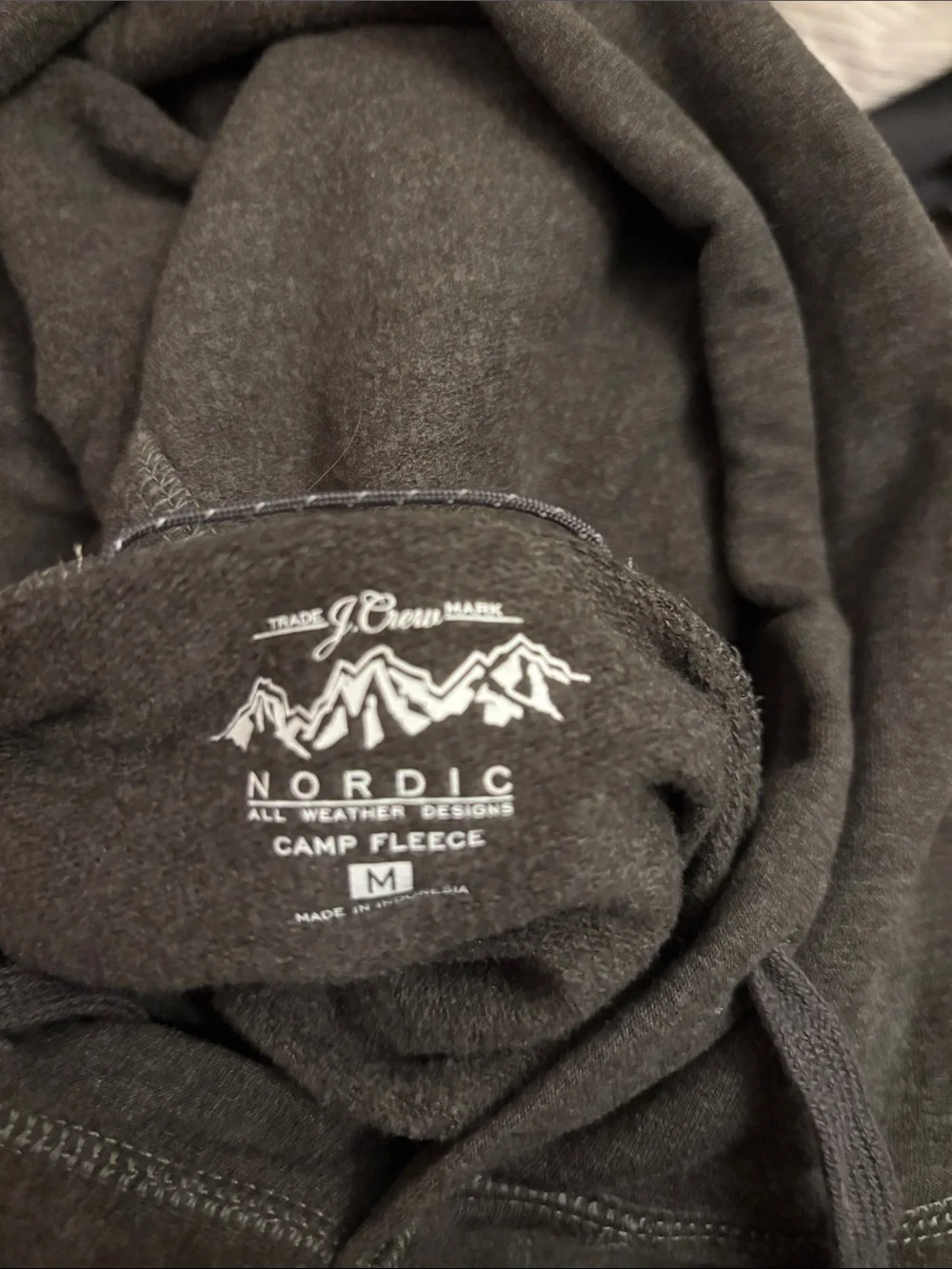J Crew Dark Gray Lightweight Pullover Hoodie